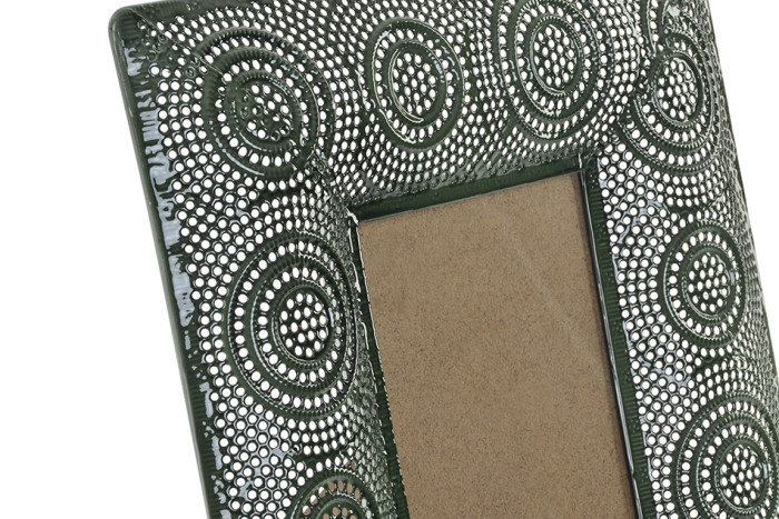 DECO LD-143961 TABLEAU METAL GLASS 10X15 27X27X2 DARK GREEN