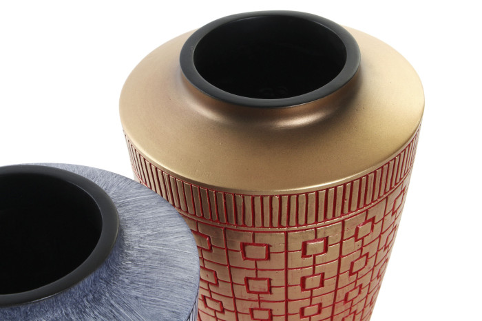 DECO LD-182206 VASE RÉSINE 17X17X20 ORIENTAL DORÉ 2 MOD.