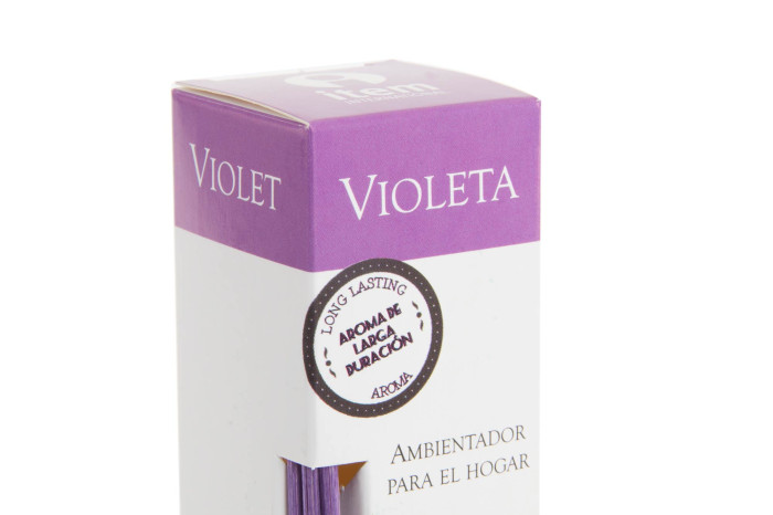 DECO DA-142390 DIFFUSEUR AROME VERRE 4X4X20 30ML VIOLET
