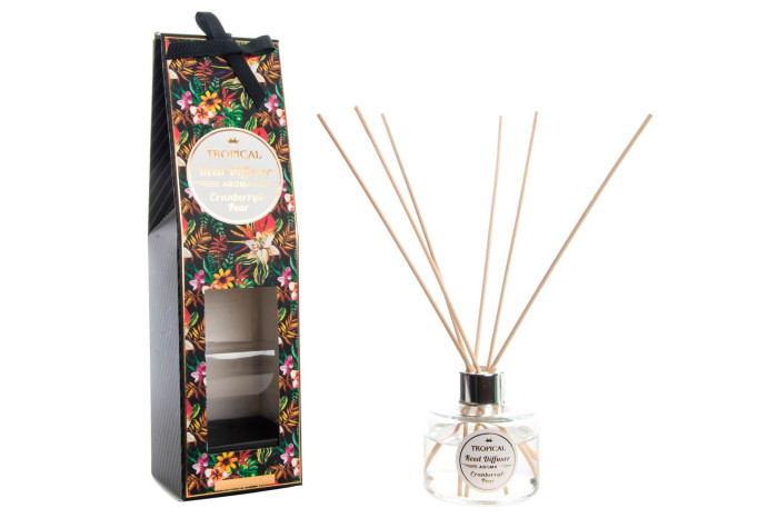 DECO VE-140355 DIFFUSEUR AROME CRISTAL 7X7,5 80 ML TROPICAL