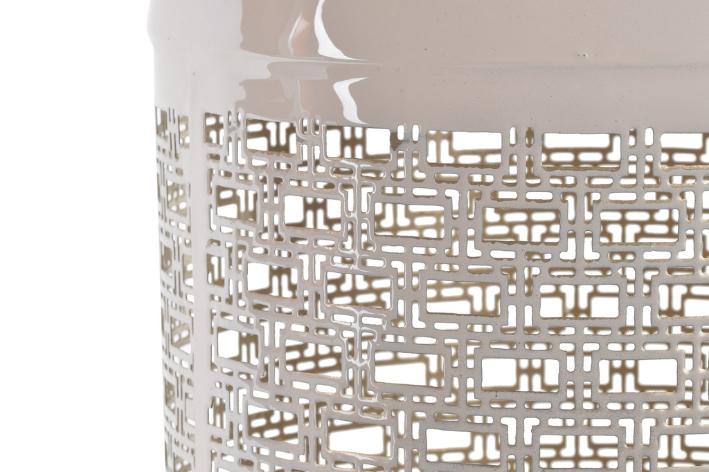 DECO PV-152208 BOUGEOIR ALUMINIUM 24X24X60 LAQUÉ VIEUX ROSE