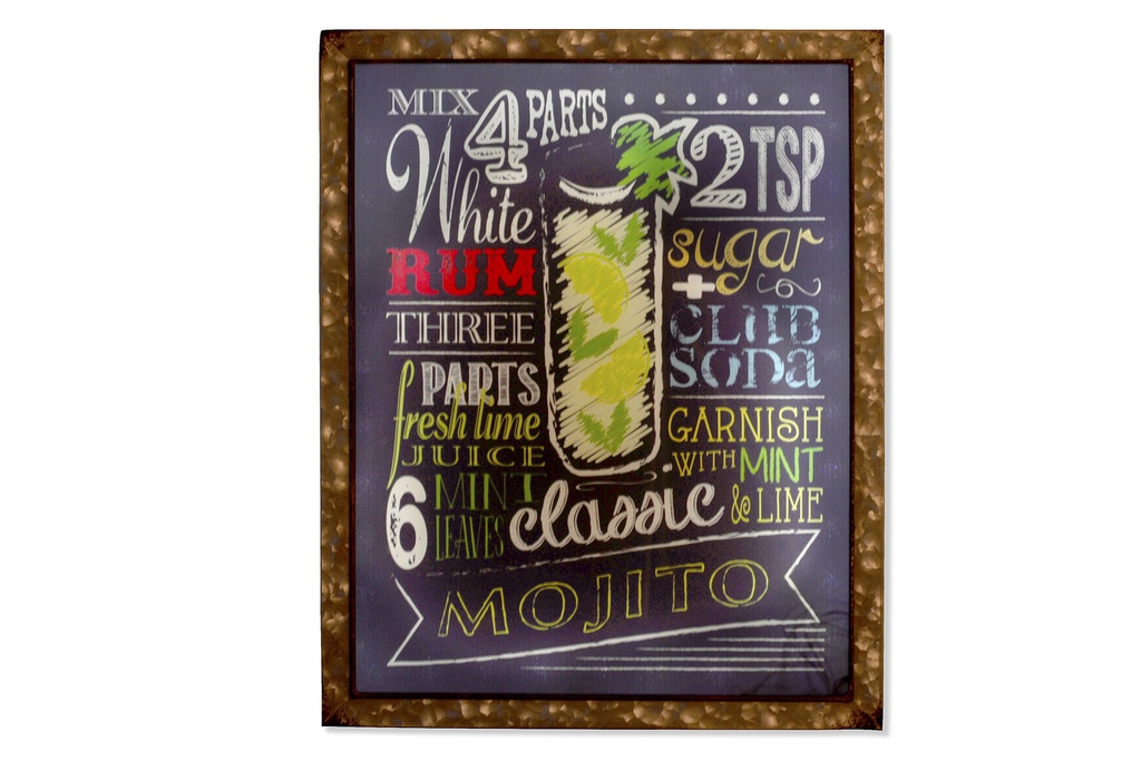 DECO DP-148796  DECORATION MURALE  METAL 32,5X6X40 COCKTAIL 3 MOD.