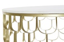 DECO MB-179482 TABLE CAFE MARBRE FER 81X81X42 DORE