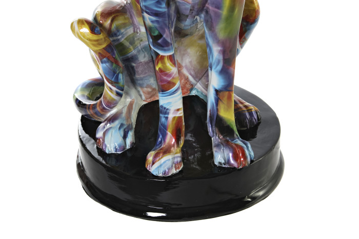 DECO RF-181560 FIGURE RÉSINE 25X20X42 GRAFFITI LEOPARD