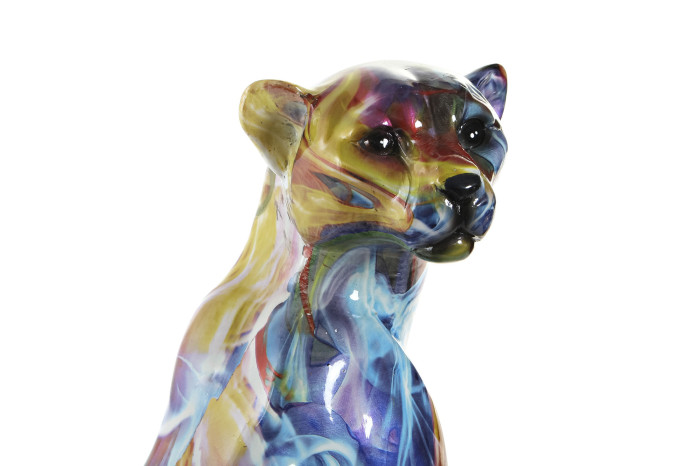 DECO RF-181560 FIGURE RÉSINE 25X20X42 GRAFFITI LEOPARD