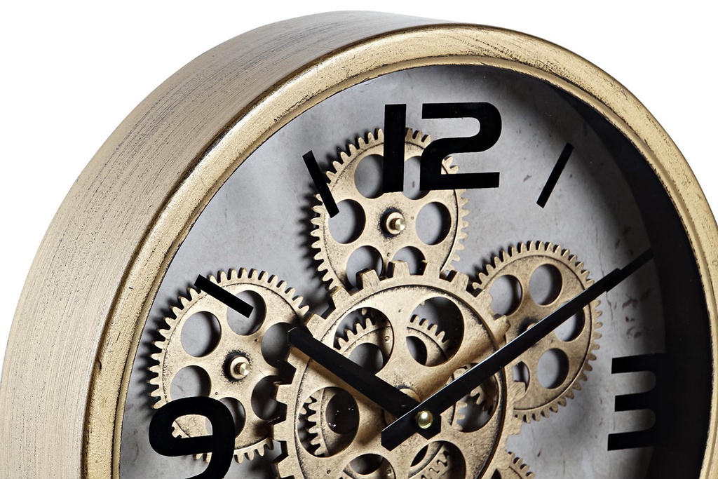 DECO RE-198997 HORLOGE POSER FER VERRE 30X7,5X41 MOUVEMENT DORE
