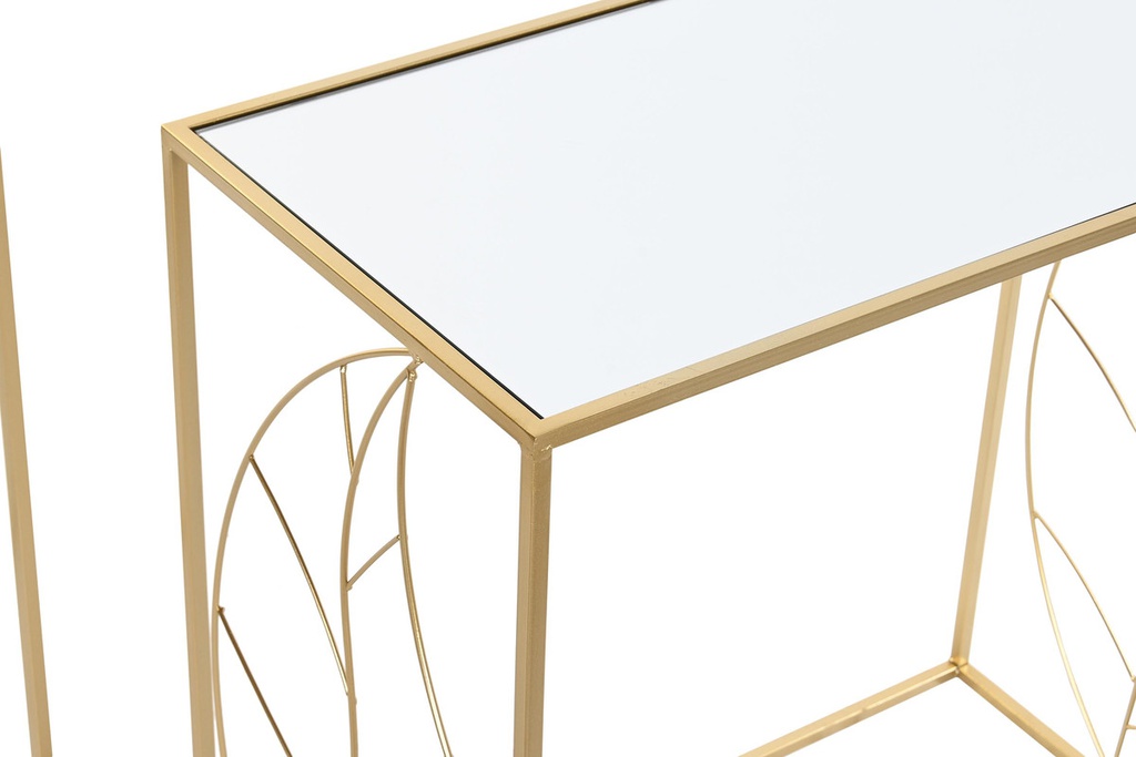 DECO MB-202817 TABLE AUXILIAIRE SET 3 METAL 65X35X65 FEUILLE