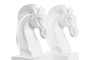 DECO FD-195713 SERRE-LIVRES SET 2 RESINE 10X7X24 CHEVAL BLANC