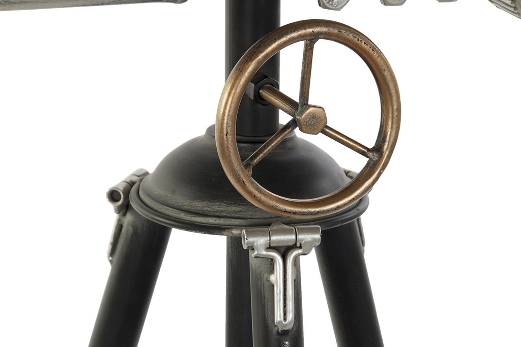 DECO RE-186305 HORLOGE FER VERRE 71X71X158 CAMERA NOIR