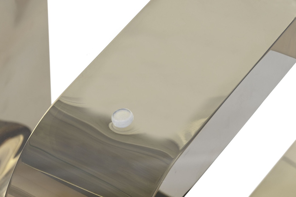 DECO MB-202974 TABLE CAFE ACIER VERRE TREMPE 100X100X45 DORE