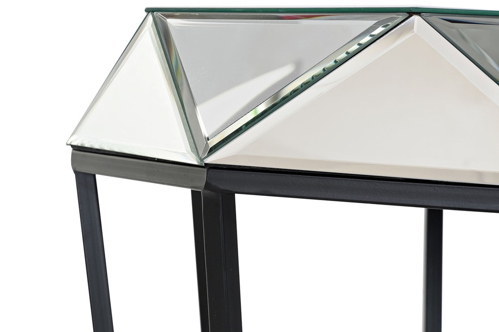 DECO MB-190809 TABLE AUXILIAIRE METAL MIROIR 50X50X55 NOIR
