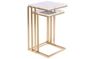 DECO MB-205752 TABLE AUXILIAIRE SET 2 METAL MARBRE 37X39X66 DORE