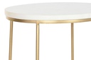 DECO MB-206218 TABLE AUXILIAIRE MARBRE FER 31X31X55 BLANC
