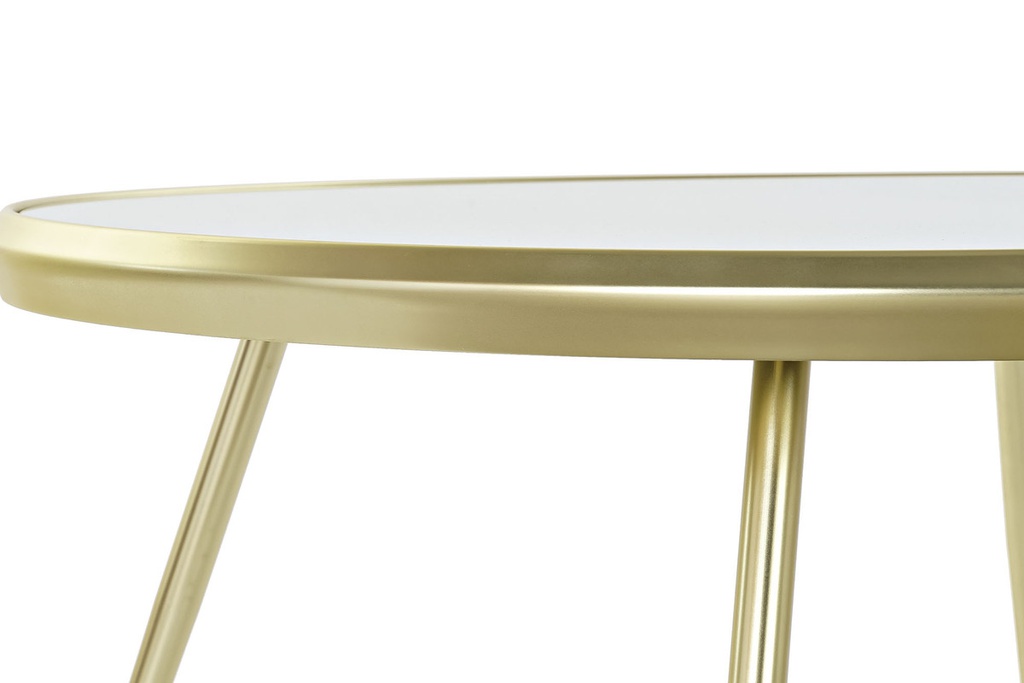 DECO MB-185959 TABLE CAFE ACIER MIROIR 83,5X83,5X40 5 millimètres