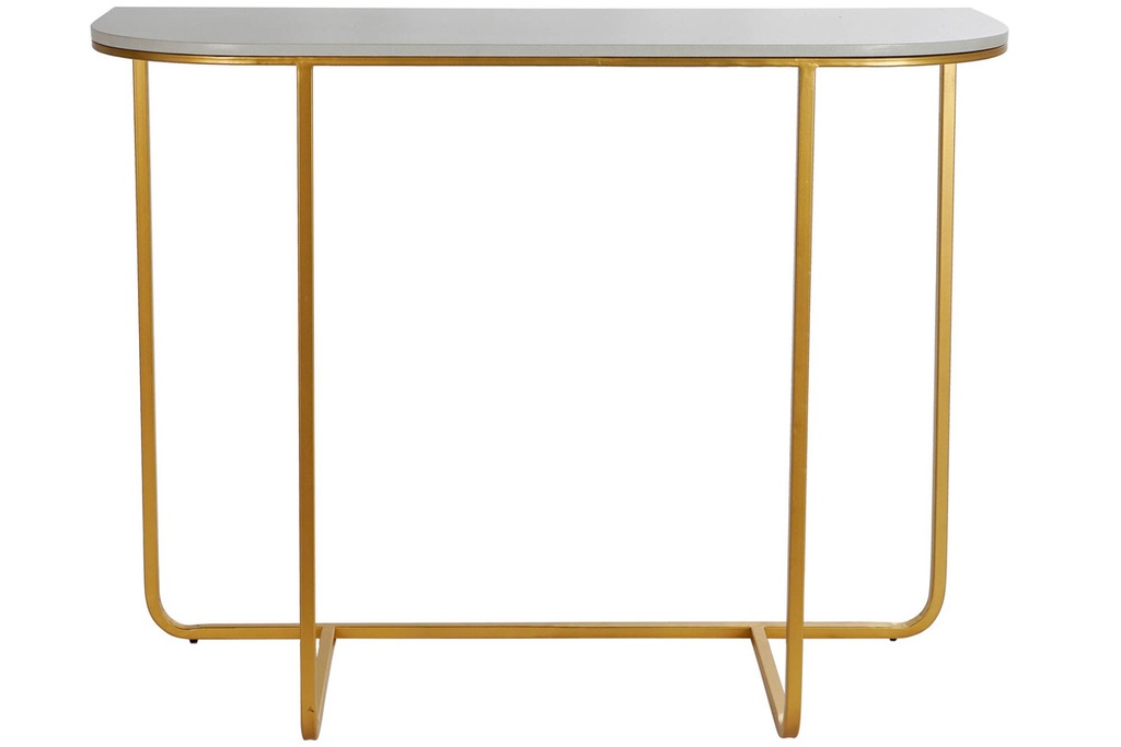 DECO MB-176787 CONSOLE METAL MARBRE 98X35X77 BLANC