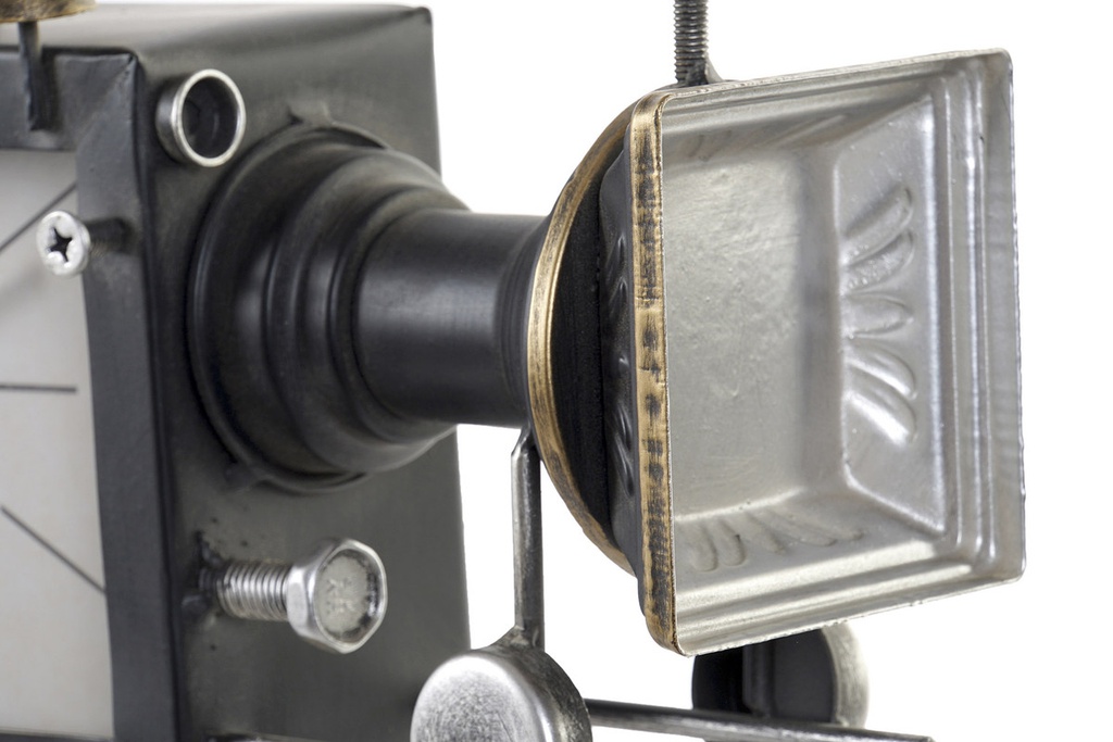 DECO RE-186304 HORLOGE POSER FER VERRE 33X16X45 CAMERA NOIR