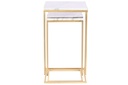 DECO MB-205752 TABLE AUXILIAIRE SET 2 METAL MARBRE 37X39X66 DORE