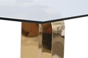 DECO MB-202974 TABLE CAFE ACIER VERRE TREMPE 100X100X45 DORE