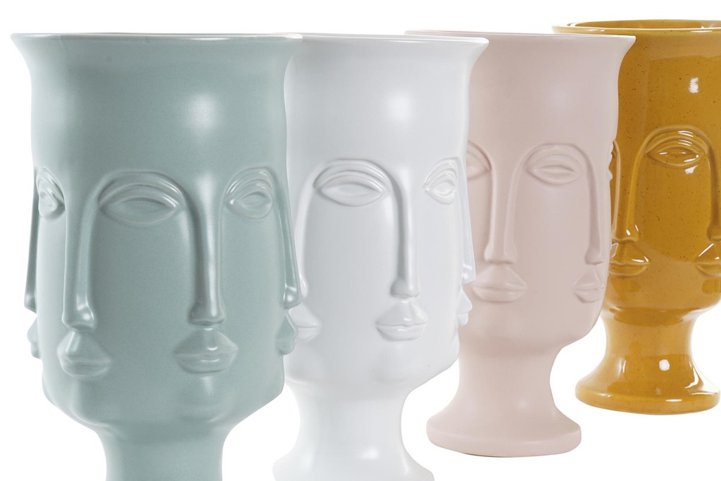 DECO JR-192854 VASE GR S 14,5X14,5X26 FACES 4 MOD.