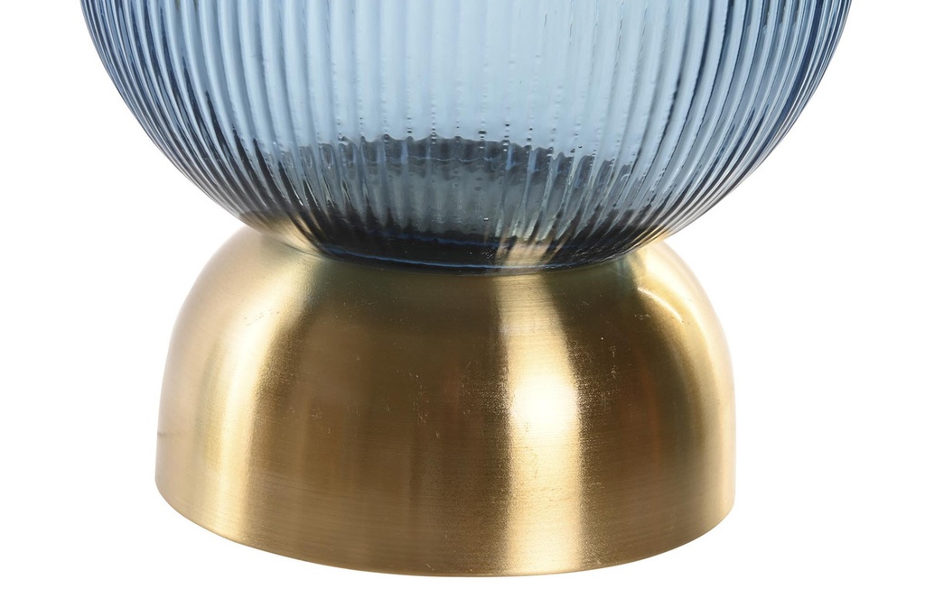 DECO JR-195602 VASE VERRE METAL 16X16X23 DORE BLEU