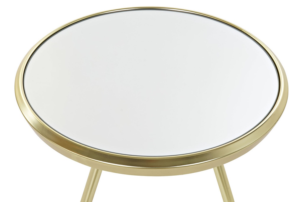 DECO MB-185960 TABLE CAFE ACIER MIROIR 50X50X48 MAT DORE