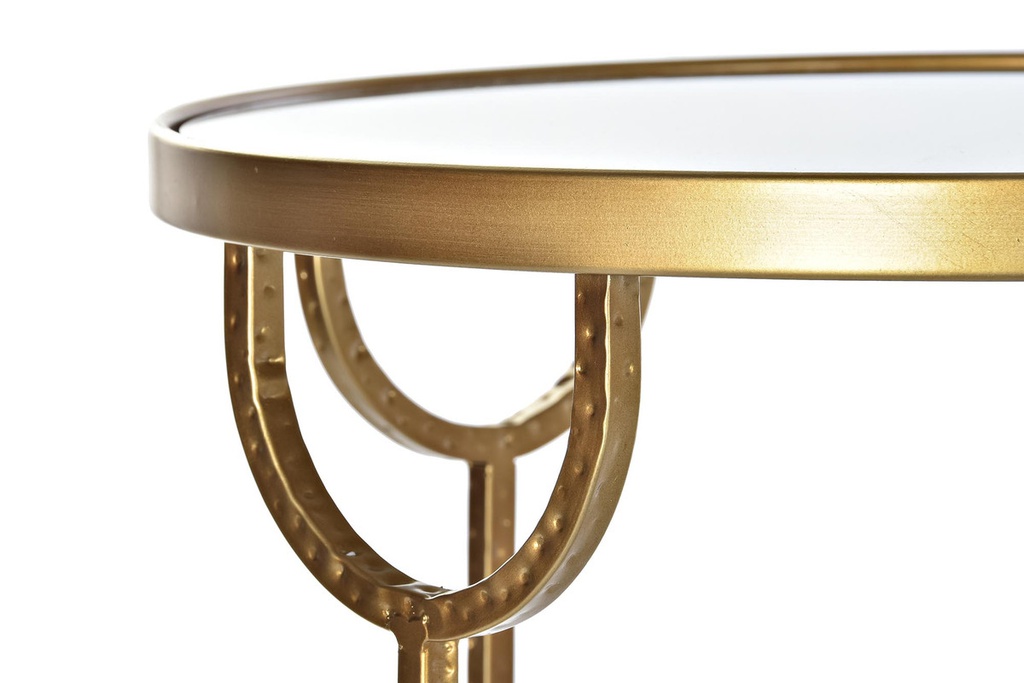 DECO MB-195908 TABLE AUXILIAIRE SET 3 METAL MIROIR 40X40X66,5