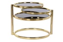 DECO MB-199663 TABLE AUXILIAIRE ACIER VERRE 58X50X43 DORE