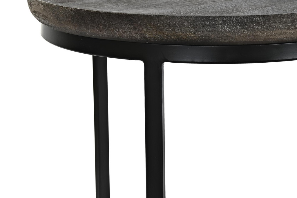 DECO MB-199886 TABLE AUXILIAIRE SET 2 MANGUE METAL 55X55X50 NOIR