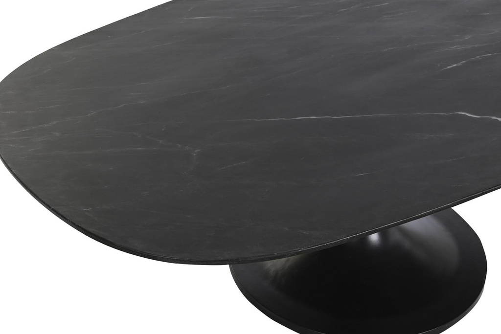 DECO MB-201493 TABLE CAFE METAL MARBRE 120X70X39 NOIR