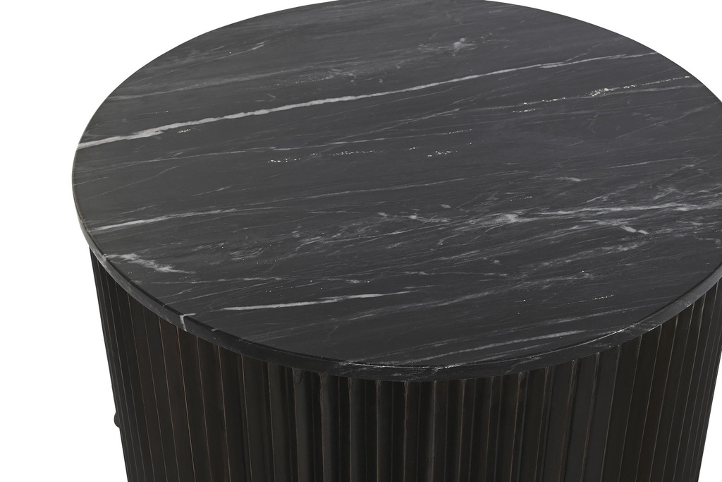 DECO MB-201495 TABLE CAFE METAL MARBRE 61X61X47,5 NOIR