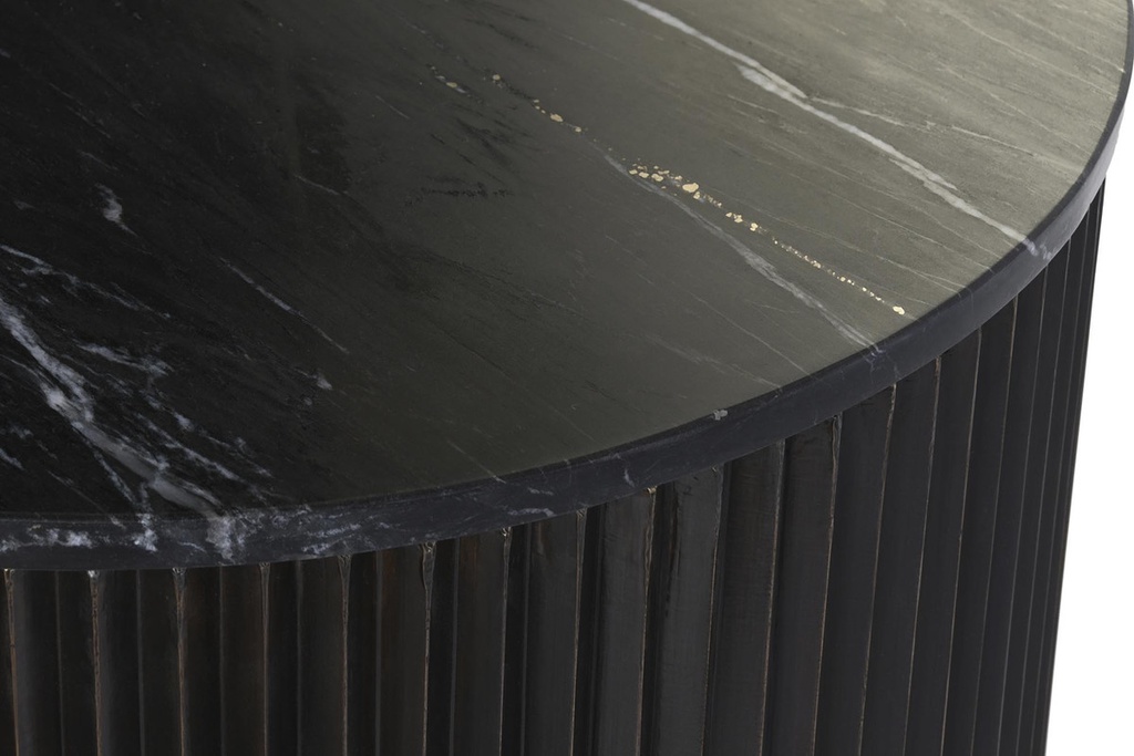 DECO MB-201495 TABLE CAFE METAL MARBRE 61X61X47,5 NOIR