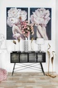 DECO MB-172023 CONSOLE TABLE METAL GLASS 120X35X80 17,1 NOIR