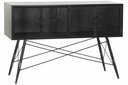DECO MB-172023 CONSOLE TABLE METAL GLASS 120X35X80 17,1 NOIR