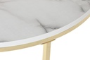 DECO MB-208392 TABLE MDF METAL 80X80X35 SIMIL MARBRE BLANC