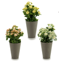 DECO 55287 POT GRIS FLEUR BOULES  ASSORT 4 COULEUR