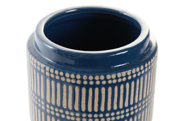 DECO JR-191349 VASE CERAMIQUE 12X12X11 AZUL MARINO