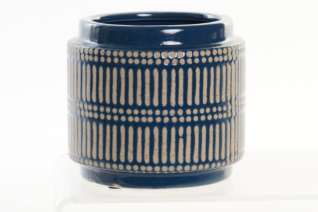 DECO JR-191349 VASE CERAMIQUE 12X12X11 AZUL MARINO