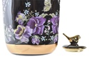 DECO JR-190250 VASE PORCELAINE 16X16X32 FLEURS NOIR
