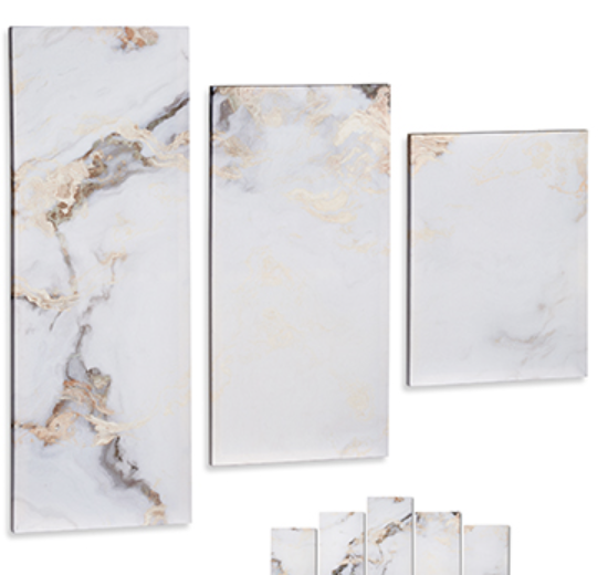 DECO 94973 TOILE 5 PIECES MARBRE BLANC 