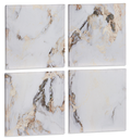 DECO 94978 TOILE 4 PIECES MARBRE BLANC 35X35CM 