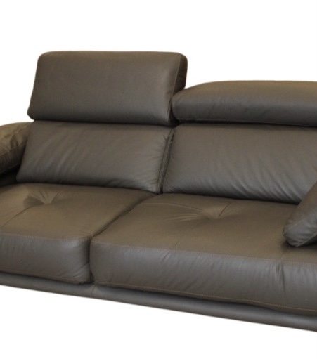 DECO AN CANAPE CUIR REGLABLE MARRON NOIR 2,10X0,57X0,53X1M