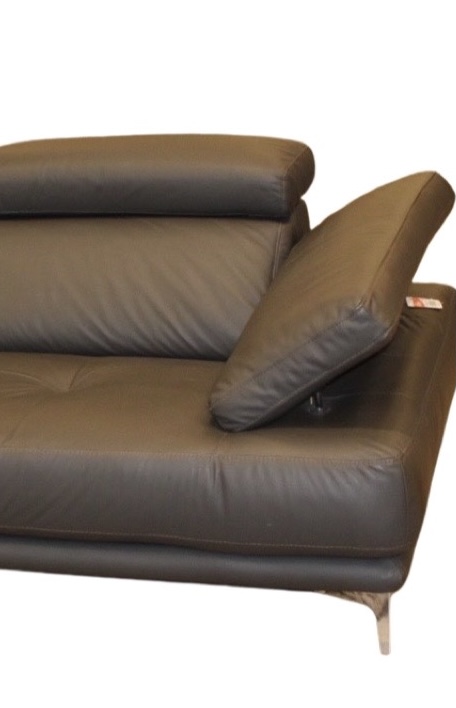 DECO AN CANAPE CUIR REGLABLE MARRON NOIR 2,10X0,57X0,53X1M
