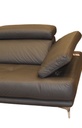 DECO AN CANAPE CUIR REGLABLE MARRON NOIR 2,10X0,57X0,53X1M