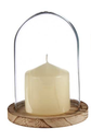 DECO 88354 COUPOLE VERRE BASE BOIS DIAM 12,5CM