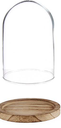 DECO 88354 COUPOLE VERRE BASE BOIS DIAM 12,5CM