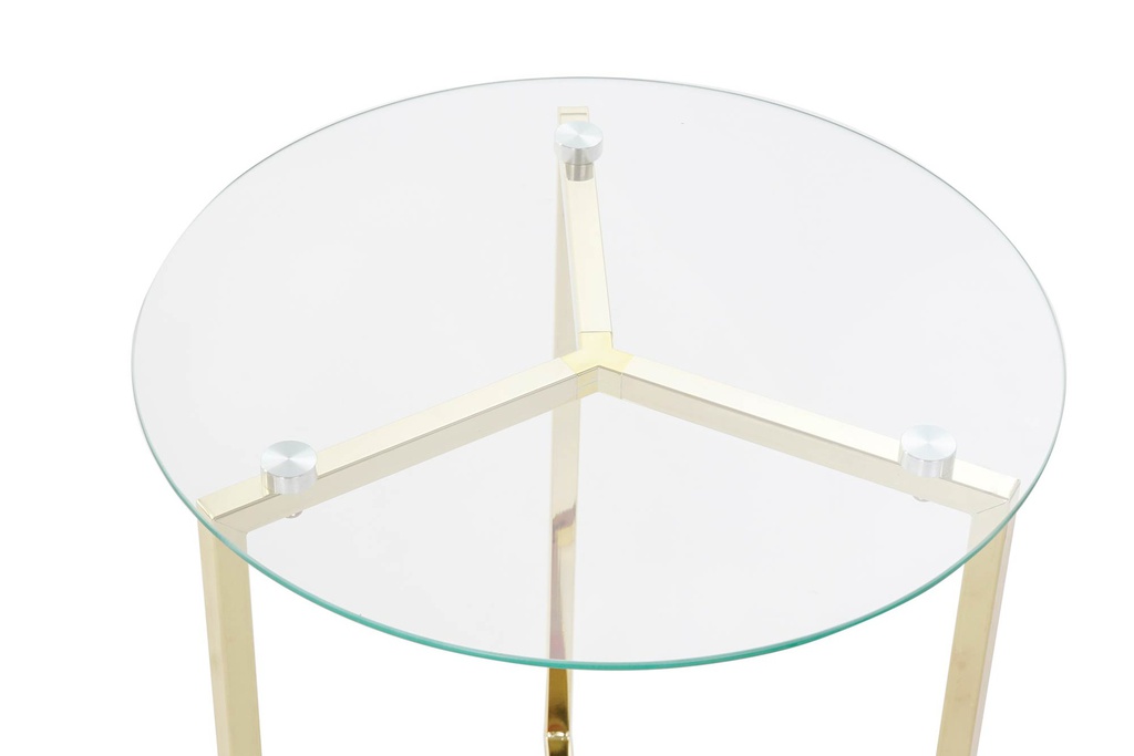 DECO MB-185956 TABLE AUXILIAIRE SET 2 VERRE DOUBLE 60X60X40,5 5 M