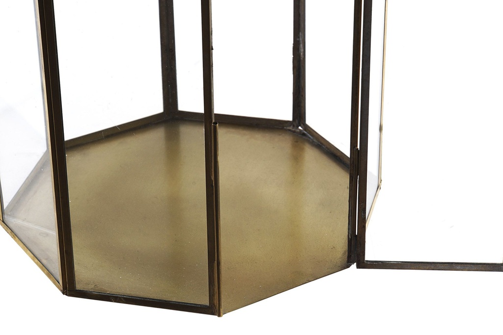 DECO FA-161952 LANTERNE MÉTAL VERRE 22X22X55 22 DORÉE