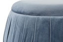 DECO MB-155705 POUF BOIS POLIESTER 60X40 COUVERCLE VELOUR BLEU