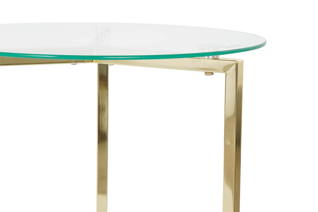 DECO MB-185956 TABLE AUXILIAIRE SET 2 VERRE DOUBLE 60X60X40,5 5 M