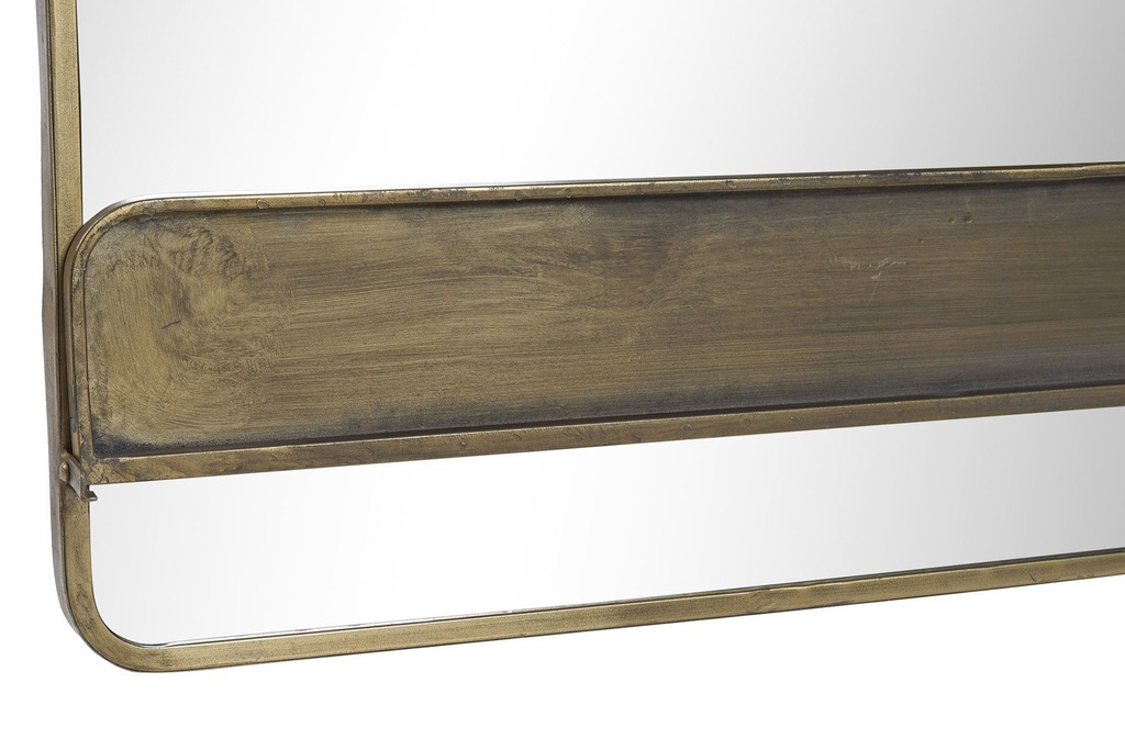 DECO LD-159125 MIROIR MÉTAL 90X16X50 ETAGERE CUIVRÉE